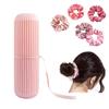 1 Pink TOOTHBRUSH Holder & 1 SATIN HAIR SCRUNCHIE, MOUTHWASH Cup, TOOTHPASTE Holder -Carry Strap, Anti Slip Groove, Camping, Business Trip, Store Travel Make Up Brushes (PINK Holder & Scrunchie) view 1