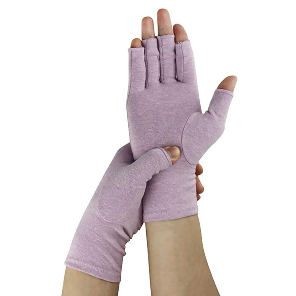 Jesata Arthritis Compression Gloves With Open Fingers for Men & Women - Hand Therapy Support for Carpal Tunnel, Arthritis Pain Relief - Breathable Moisture Wicking Fabric
