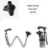 Walking Stick Foldable Canes with Wooden Handle Crutches 5 Adjustable Height Levels for Men Women Arthritis Seniors Disabled and Elderly Mobility Cane with 3 Legs Non-Slip Base in Pink Max.120kg view 2
