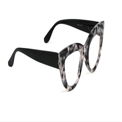 Fads & Fashions Cat Eye Bold Funky Thick Framed Reading Glasses Woman's in 4 Colours Spring Hinges Scratch Resistant Lenses DX98 (Grey Leopard with Shiny Black Temples, +2.0)