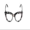 Fads & Fashions Cat Eye Bold Funky Thick Framed Reading Glasses Woman's in 4 Colours Spring Hinges Scratch Resistant Lenses DX98 (Grey Leopard with Shiny Black Temples, +2.0) view 2