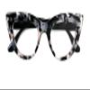 Fads & Fashions Cat Eye Bold Funky Thick Framed Reading Glasses Woman's in 4 Colours Spring Hinges Scratch Resistant Lenses DX98 (Grey Leopard with Shiny Black Temples, +2.0) view 4