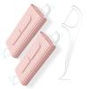 Dental Floss Picks 2 Portable Case-Shred-Resistant Flosser-Adults Best Dental Oral Care Tools-Portabl Toothpicks Sticks(Pink)