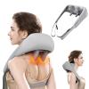 5D Neck & Shoulder Massager with Heat - Portable Kneading Massager for Pain Relief & Comfort - Grey view 1