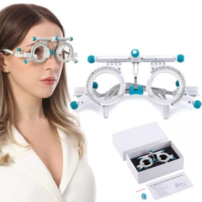 ZXSYYDS Eyeglasses Optometry Optician,Adjustable Trial Frame Optical Trial Lens Frame PD 48-80mm,Can Be Inserted 5 Lenses,Eye Optometry Optician