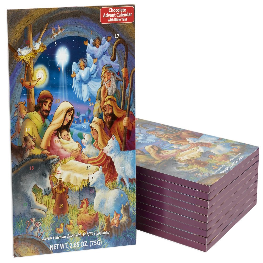 Baby in a Manger Chocolate Advent Calendars 10-Pack with Nativity Story