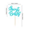 Ercadio 24 Pack Sweet Baby Cupcake Toppers Blue Glitter Sweet Baby Cupcake Picks Sweet Baby Cupcake Decorations for Baby Shower Kids Birthday Theme Party Cake Decoration Supplies view 2
