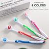 4 Pack Toothbrushes for Adults - Individually Wrapped Medium Bristle Toothbrushes with Covers - Blue - Convenient & Affordable Dental Care for Travel, Hotels, Airbnb, Missions & More view 3
