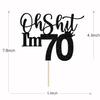 70th Birthday Cake Topper, Happy 70th Birthday Cake Decorations, 70 and Fabulous, Cheers to 70 Years, Funny 70th Birthday Party Decorations Black Glitter view 2