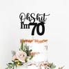 70th Birthday Cake Topper, Happy 70th Birthday Cake Decorations, 70 and Fabulous, Cheers to 70 Years, Funny 70th Birthday Party Decorations Black Glitter view 3