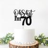 70th Birthday Cake Topper, Happy 70th Birthday Cake Decorations, 70 and Fabulous, Cheers to 70 Years, Funny 70th Birthday Party Decorations Black Glitter view 4