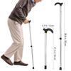 ULTECHNOVO Telescopic Crutches Aluminum Alloy Walking Stick Section Adjustable Height Cane for Elderly Walking Aid for Men Skid-resistant Handle and Indoor Mobility view 2