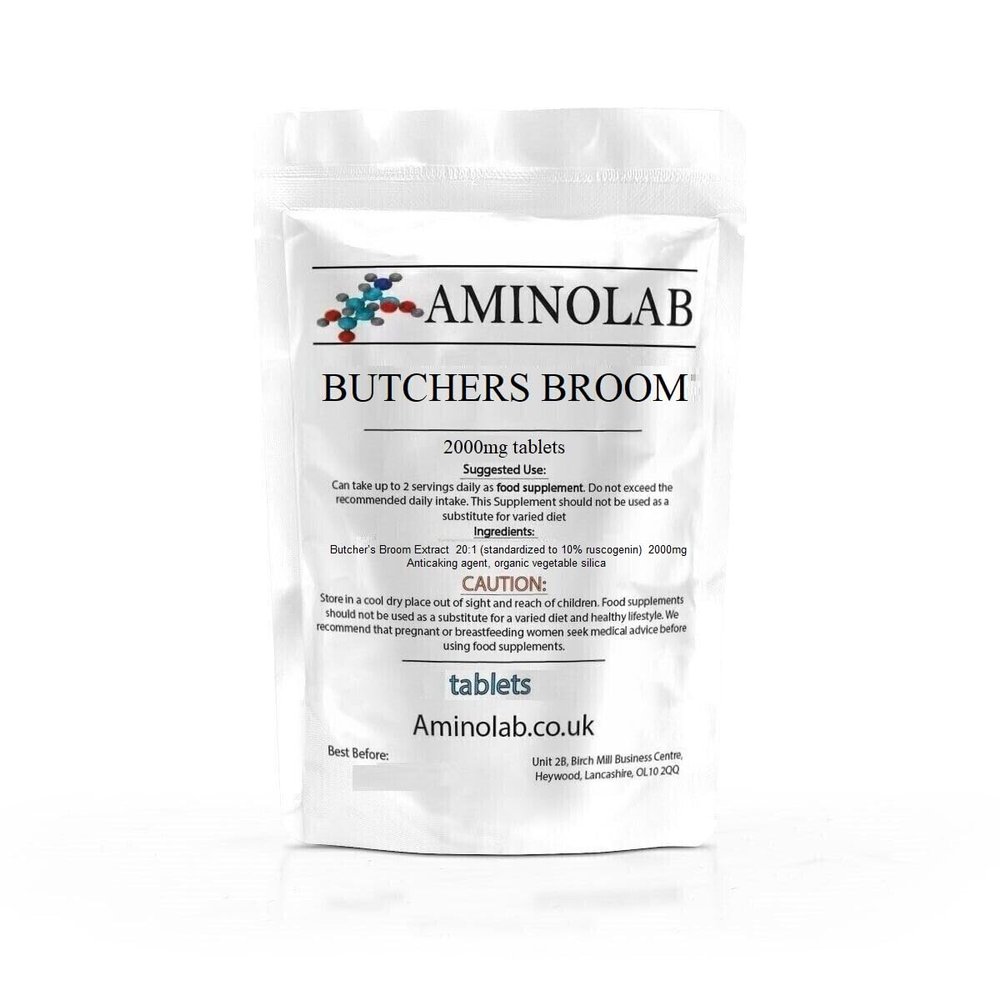 Aminolab - High Strength Butchers Broom 2000mg 60 Tablets