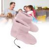 1 Pair Heated Slippers Boot, Soft Plush Heated Foot Warmer Shoes Heated Socks Winter Feet Warmers Electric Heating Boots Foot Heater Warmer Slipper for Cold Winter(Pink) view 2
