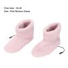 1 Pair Heated Slippers Boot, Soft Plush Heated Foot Warmer Shoes Heated Socks Winter Feet Warmers Electric Heating Boots Foot Heater Warmer Slipper for Cold Winter(Pink) view 4