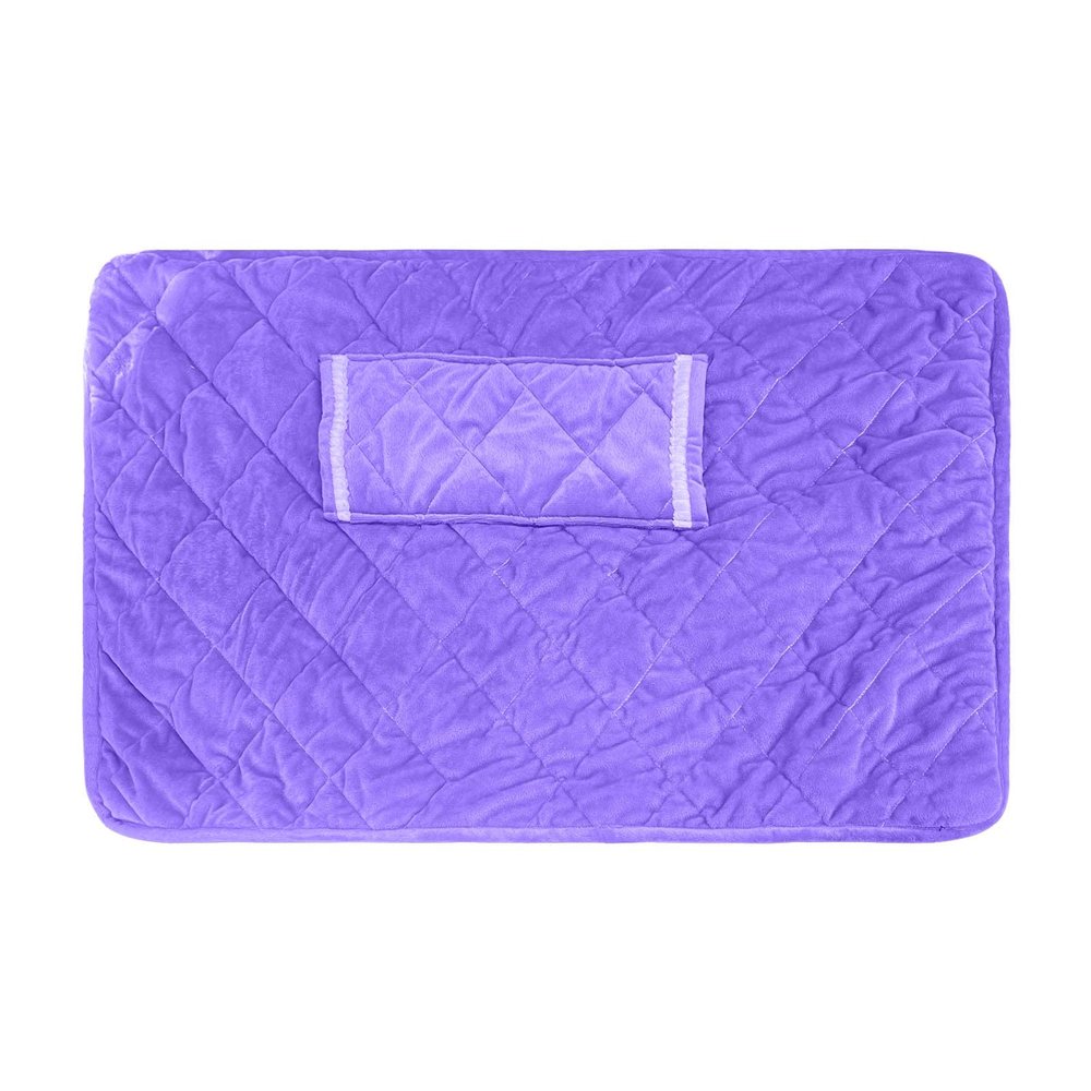 Rubu22a Small Electric Blanket, 60 x 80 cm, USB Heating Pad for Bed, Sofa & Camping, Heat Blankets, Energy-Saving & Washable, Electric Blanket with Pockets, Flannel Cuddly Blanket, Soft (Purple, One