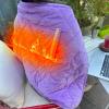 Rubu22a Small Electric Blanket, 60 x 80 cm, USB Heating Pad for Bed, Sofa & Camping, Heat Blankets, Energy-Saving & Washable, Electric Blanket with Pockets, Flannel Cuddly Blanket, Soft (Purple, One view 4