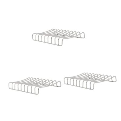 Cabilock 3pcs Stainless Soap Dish Single Layer Soap Box Drainage for Bathroom Tray Holder in Grey for Kitchen Bathroom Use