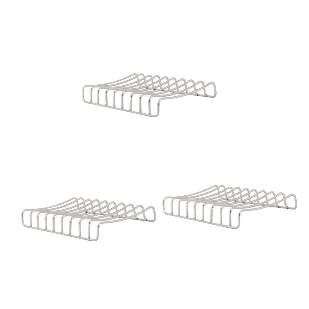 Cabilock 3pcs Stainless Soap Dish Single Layer Soap Box Drainage for Bathroom Tray Holder in Grey for Kitchen Bathroom Use
