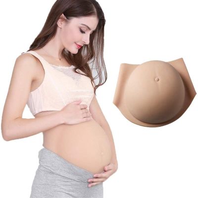 ALKANI Artificial Silicone Fake Pregnant Belly Fake Pregnant Belly Realistic pregnant Bump Costume Suitable for Film Photography Performance Prop (Color : Light skin, Size : 8-10months~4400g)