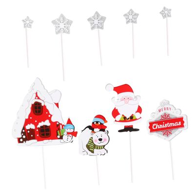 Christmas Decorations,5 Sets Cupcake Cake Baking Dessert Decoration Flags cake picks Christmas decorative cake picks Christmas topper Merry Christmas Cupcake Toppers rein