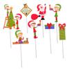 Christmas Decorations,5 Sets 40 Pcs Santa Claus Plug Christmas Dessert Picks Xmas Cupcake Christmas Tree Cupcake Toppers Food Wrapping Paper Fruit Decor Fruit Cakes Santa view 1