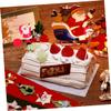 Christmas Decorations,5 Sets 40 Pcs Santa Claus Plug Christmas Dessert Picks Xmas Cupcake Christmas Tree Cupcake Toppers Food Wrapping Paper Fruit Decor Fruit Cakes Santa view 3