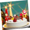 Christmas Decorations,5 Sets 40 Pcs Santa Claus Plug Christmas Dessert Picks Xmas Cupcake Christmas Tree Cupcake Toppers Food Wrapping Paper Fruit Decor Fruit Cakes Santa view 4