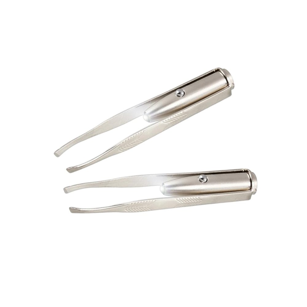 FRCOLOR LED Light Eyebrow Tweezer Eyelash Tweezer Portable Hair Removal Tool Convenient On/Off Button Compact Size