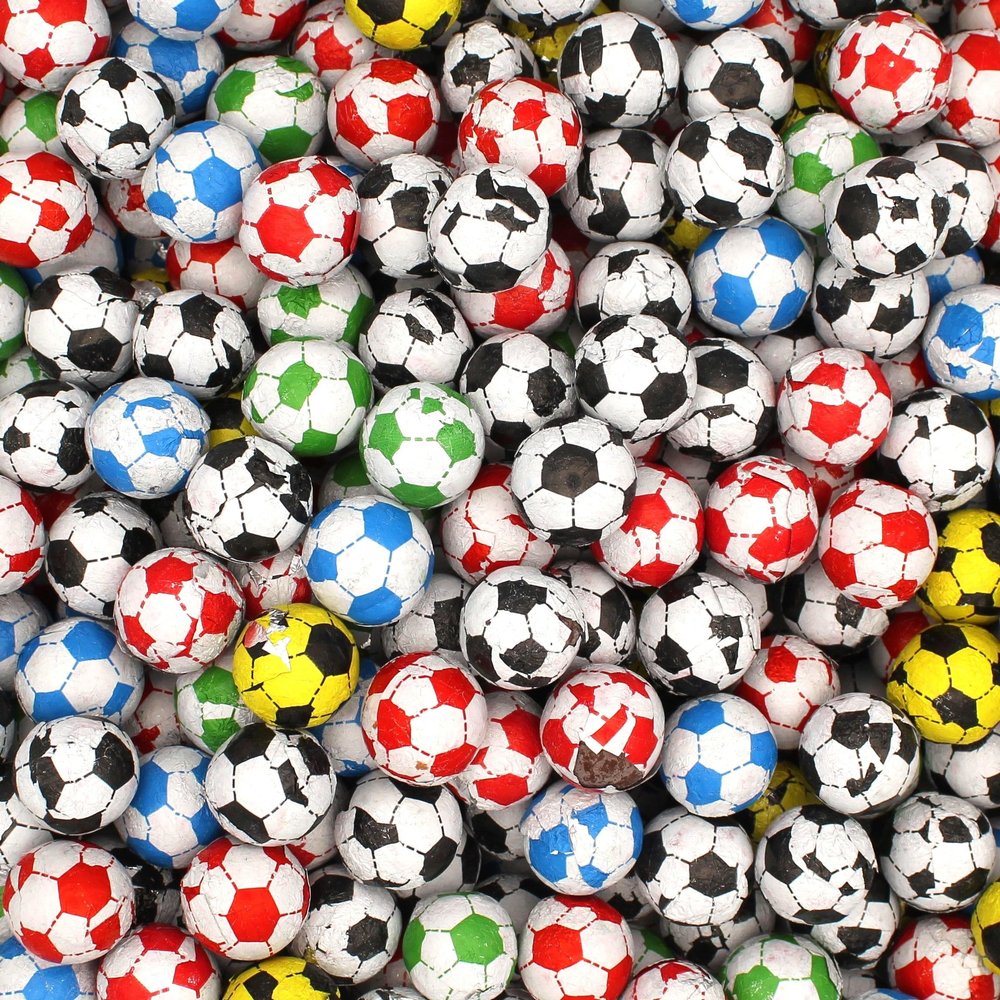 Multi Coloured Chocolate Footballs 650g Sweet Jar