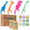 Biodegradable Kids Flossers -100 Pack, Natural Kids Floss Picks, Fluoride Free, Biodegradable Floss Pick, Organic Animal Kids Dental Floss Picks, Dental Floss Sticks for Kids - (Mild Orange)