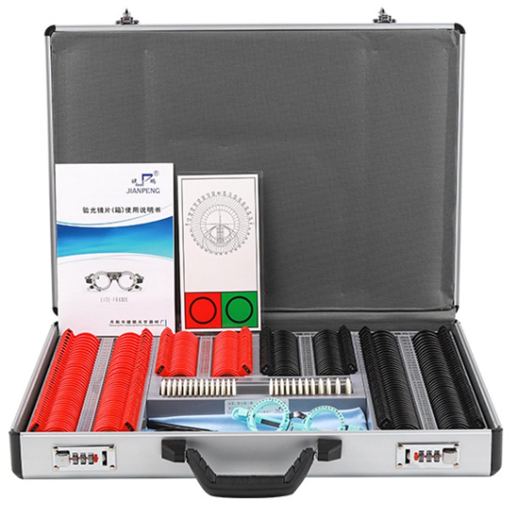 ZXSYYDS 266pcs Optometry Trial Lens Set,Trial Frame Trial Lens Equipment Eye Protection Accessories,Trial Case Lenses with Aluminum Storage Case,for Hospitals,Ophthalmology
