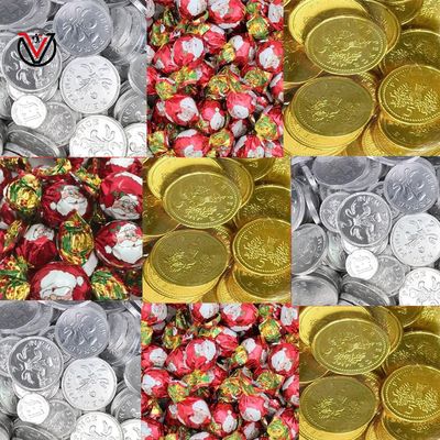 VIMIX Silver, Gold Milk Chocolate Coins & Twists Bag - Individually Wrapped Christmas Themed Chocolates (Mixed, 1kg)
