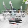 15 Pack Black Disposable Toothbrushes with Toothpaste and Comb Set,10g Toothpaste,7inch Hair Comb,Individually Wrapped Disposable Travel Hotel Toothbrush Set for Homeless,Hotel,Charity view 3