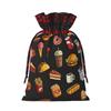 Ogniwo Festive Drawstring Bags For Gift,Christmas And Birthday Gift Bags, Large Size,Xmas Gift Bags,Chicken Leg Burger Drink view 2