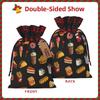 Ogniwo Festive Drawstring Bags For Gift,Christmas And Birthday Gift Bags, Large Size,Xmas Gift Bags,Chicken Leg Burger Drink view 3