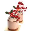 24pcs Santa Oh Baby Cupcake Toppers Baby Gender Reveal Cake Decorated Birthday Party Christmas Theme Dessert Insert MGPFERD view 2