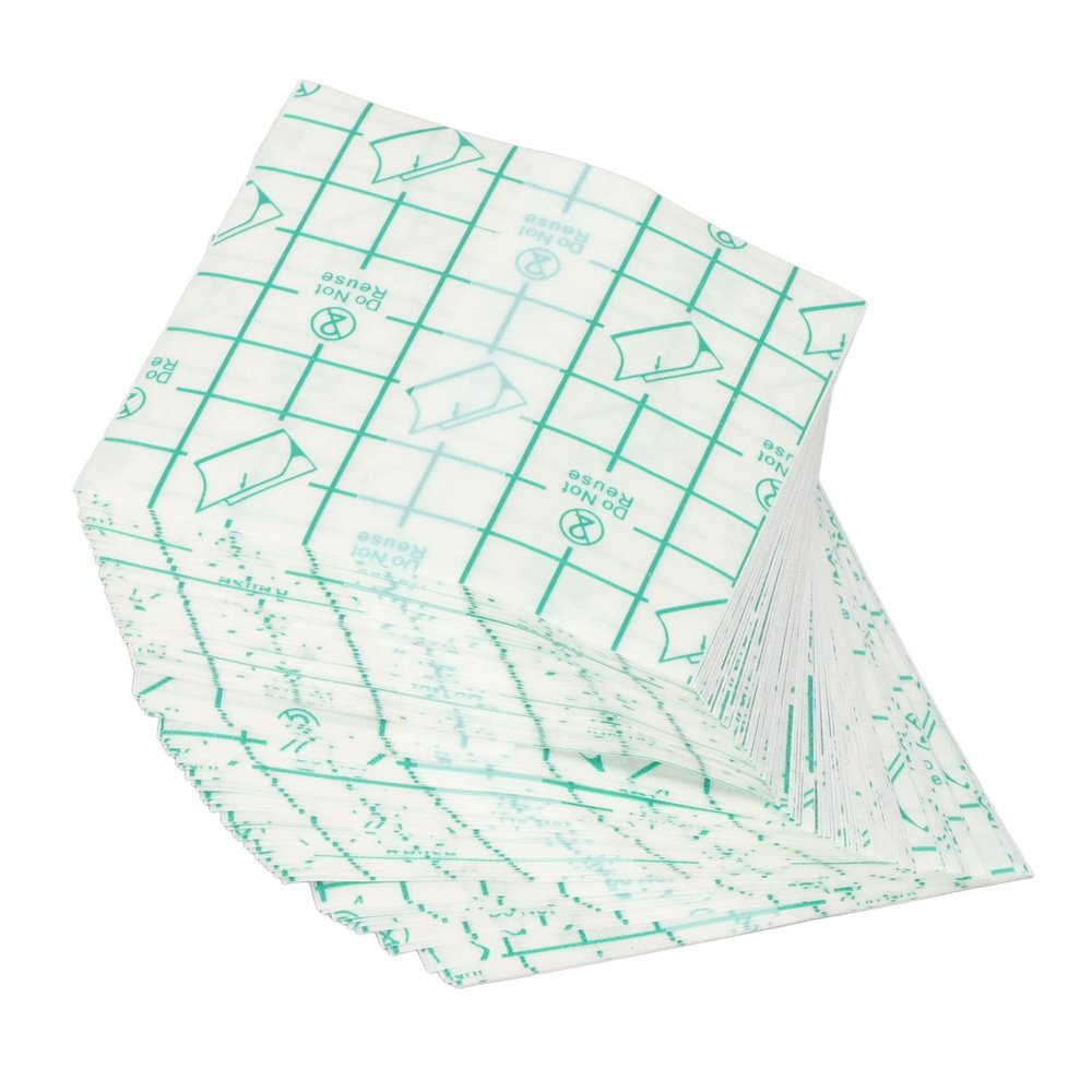 100 Sheets Adhesive Waterproof Bandage Cover Transparent Stretch Bandage Film Dressing Clear Shower Protector Film Disposable Stretch Bandage Cover, 3.1x3.1 Inches