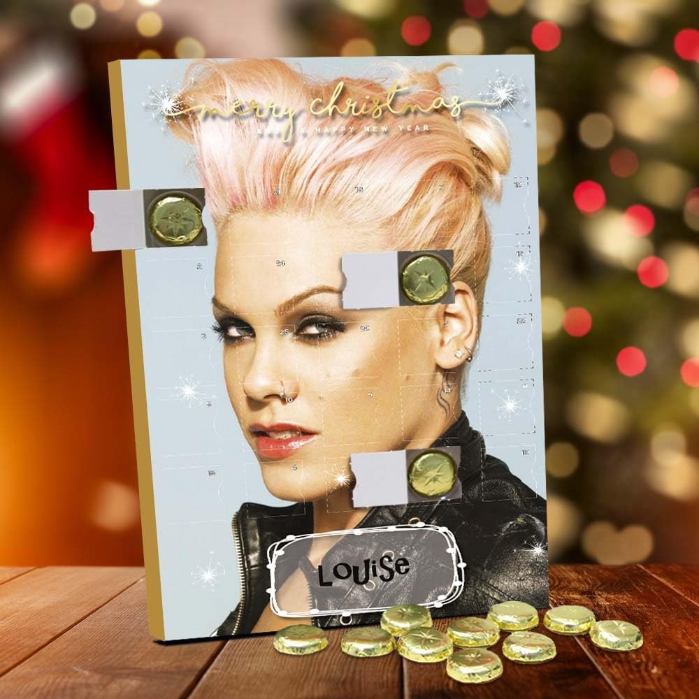 Pink Personalised Chocolate Advent Calendar