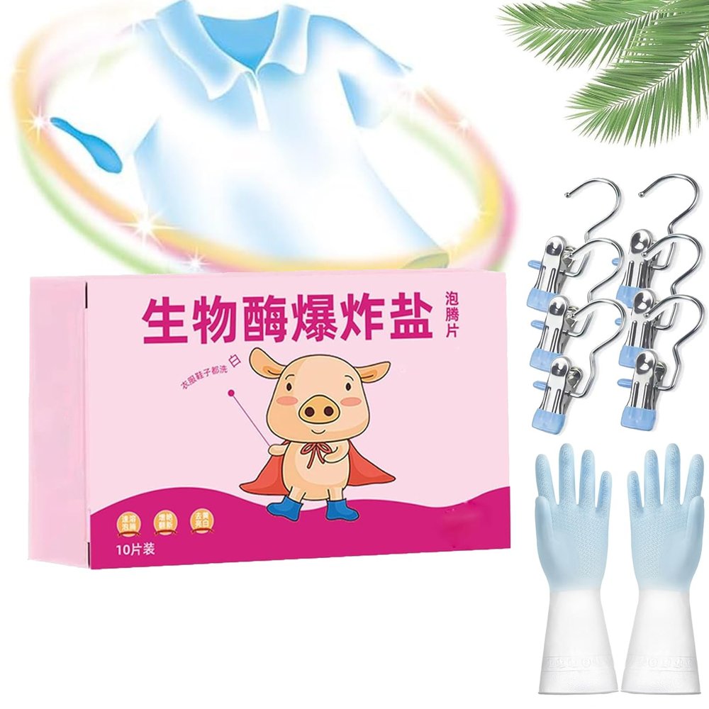 Multi-Functional Bio-Enzyme Cleaning Tablets, Bio-Enzyme Explosive Salt, Powerful Stain Removing Bio-Enzyme Cleaning Tablets, Multipurpose Cleaner Salt Tablets (1Box)
