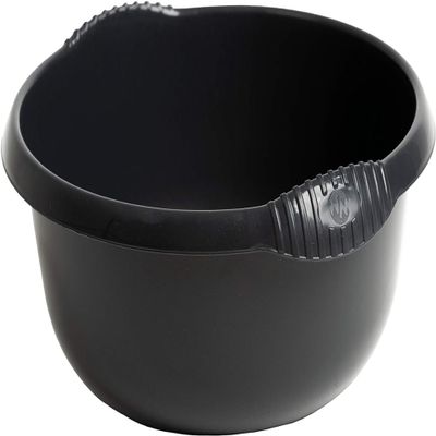 28cm Round Washing Up Bowl | Midnight Black High Grade Plastic Kitchen Basin | Multipurpose Mixing Bowl & Dish Pan | Durable & Space Saving Home & Kitchen Essential
