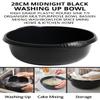 28cm Round Washing Up Bowl | Midnight Black High Grade Plastic Kitchen Basin | Multipurpose Mixing Bowl & Dish Pan | Durable & Space Saving Home & Kitchen Essential view 3