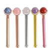 Beaupretty Pink Quartz Ball Face Massager Jade Roller with Golden Handle Skincare Tool Lightweight Facial Massage Tool for Business Trip view 1