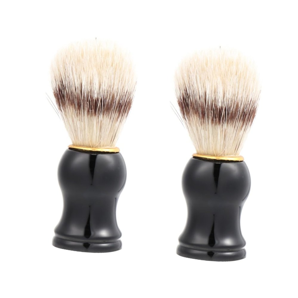 FRCOLOR 2pcs Men's Shaving Brush for Beard and Mustache Grooming Brush for Hair Beard Cleansing for Daily Shaving Routine