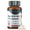 Best Immune Magnesium Lactate Vitamins B6 and D3 with Inulin Prebiotic Complex - High Strength for Maximum Absorption and Overall Wellness Pure Ingredients 100 Capsules view 1