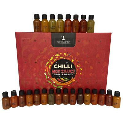 Chilli Advent Calendar 2025  24 Days of Hot Sauce Countdown with 20 Fiery Flavours Including Naga Jolokia & Scotch Bonnet  Spicy Holiday Gifts for Chilli Lovers, Foodies & Heat Enthusiasts
