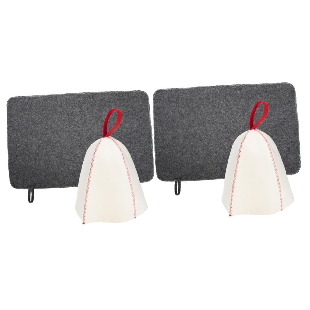 FRCOLOR 2sets Sauna Hat and Mitten Felt Mat for Bathing for Sauna Use Includes