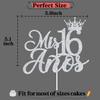 Sliver Glitter Mis 16 Anos Cake Topper, Sweet 16/Happy 16th Birthday/Cheers to 16 Years/Happy Sweet 16, Funny 16th Birthday Party Decorations Supplies view 2