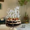 Sliver Glitter Mis 16 Anos Cake Topper, Sweet 16/Happy 16th Birthday/Cheers to 16 Years/Happy Sweet 16, Funny 16th Birthday Party Decorations Supplies view 3