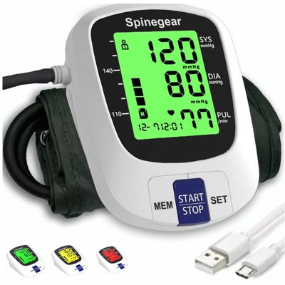 Rechargeable Blood Pressure Monitor for Home Use, Fast Charging Blood Pressure Machine, NHS CE Approved UK BP Device, 22-42cm Upper Arm Cuff with 3 Color Backlight & Voice Broadcast